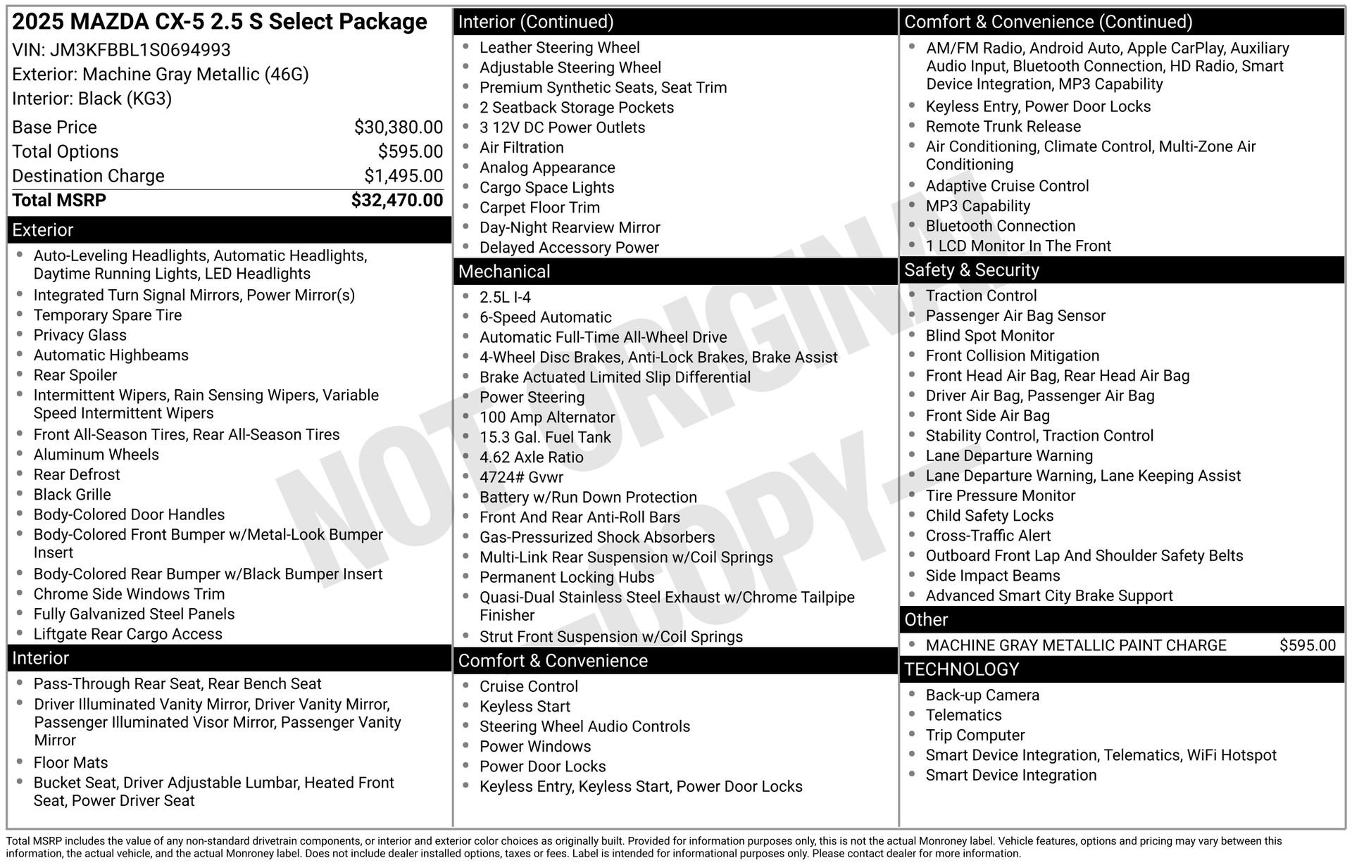 Used 2025 MAZDA CX-5 AWD 2.5 S w/ Select Package image 15