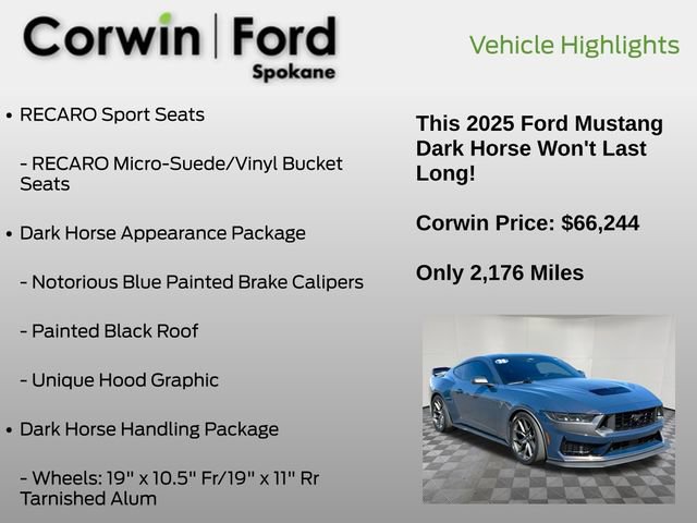 Certified 2025 Ford Mustang Dark Horse w/ Dark Horse Handlin Package RWD image 7