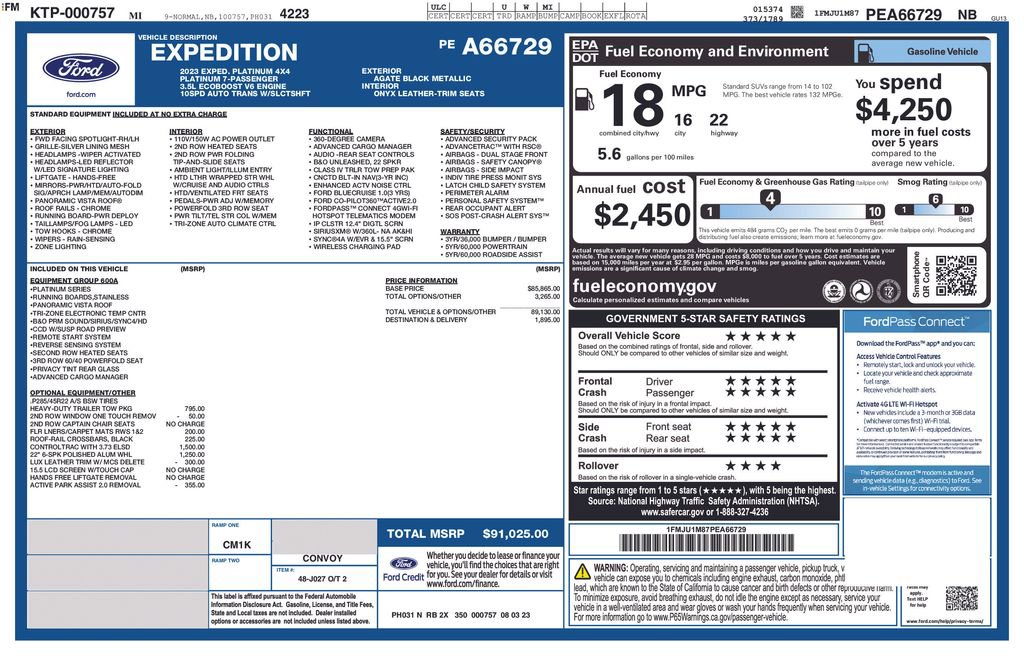 Certified 2023 Ford Expedition Platinum AWD/4WD image 5