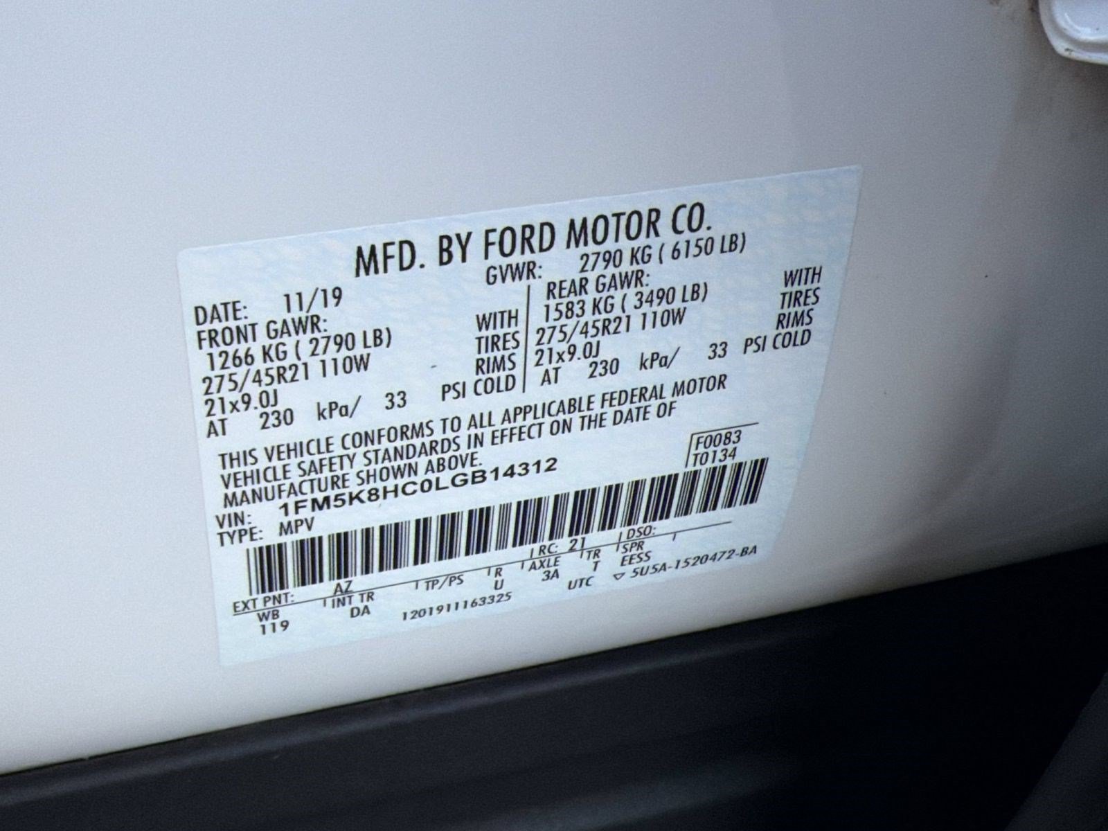 Certified 2020 Ford Explorer Platinum w/ Premium Technology Package AWD/4WD image 26