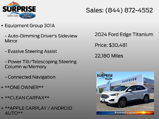 Certified 2024 Ford Edge Titanium w/ Equipment Group 301A AWD/4WD image 13