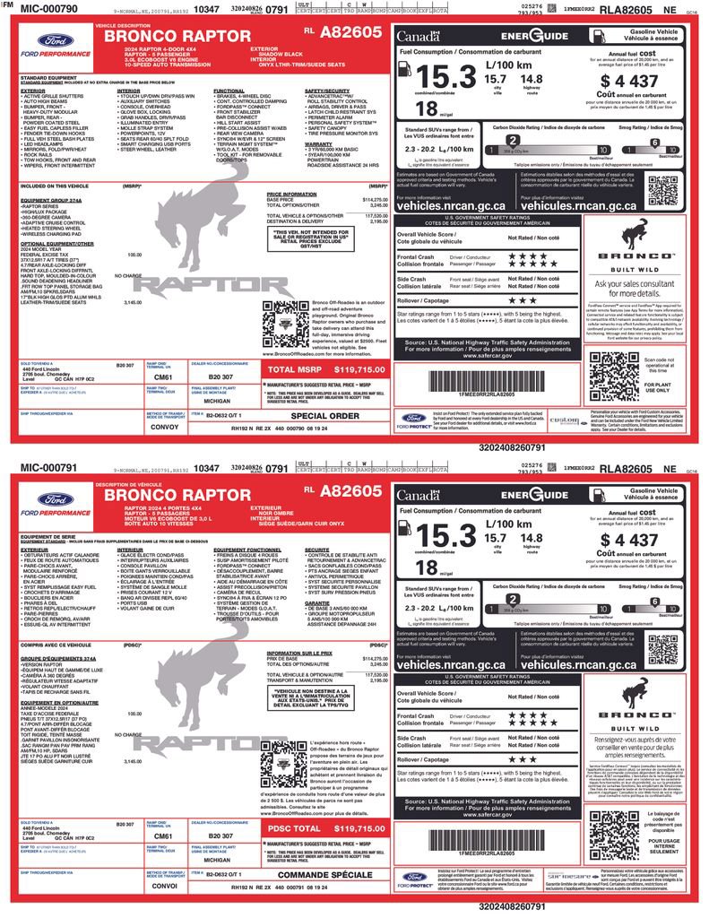 Certified 2024 Ford Bronco Raptor AWD/4WD image 5