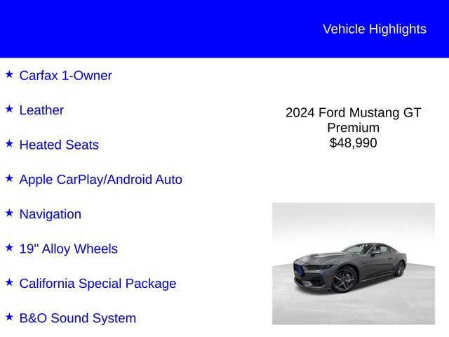 Certified 2024 Ford Mustang GT Premium RWD image 3