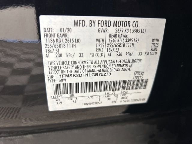 Certified 2020 Ford Explorer XLT w/ Equipment Group 202A AWD/4WD image 26