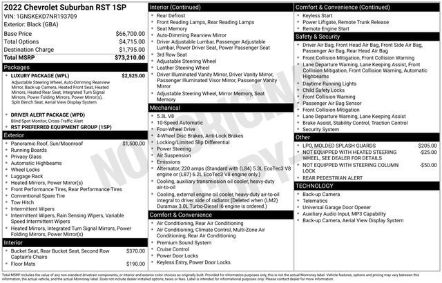 Used 2022 Chevrolet Suburban RST w/ Luxury Package AWD/4WD image 35