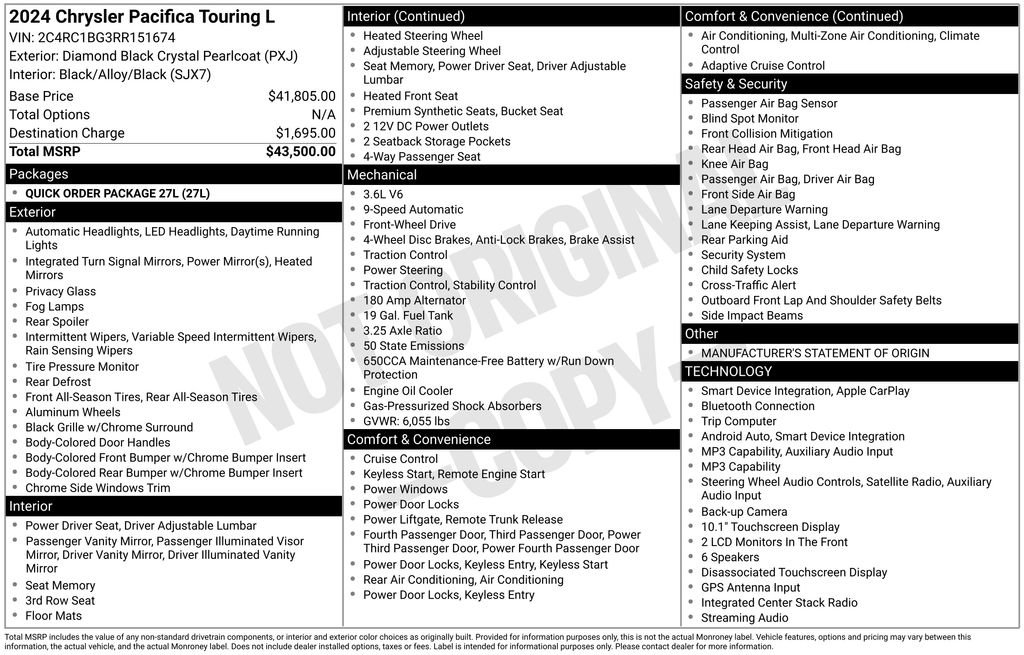Used 2024 Chrysler Pacifica Touring-L FWD image 25