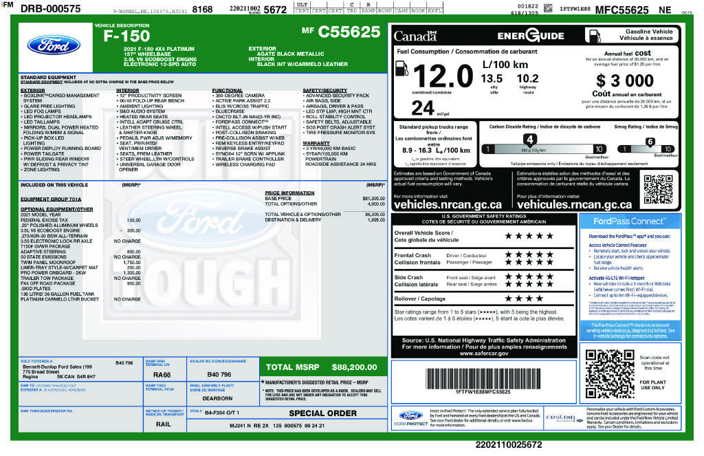 Certified 2021 Ford F150 Platinum w/ FX4 Off-Road Package AWD/4WD image 43