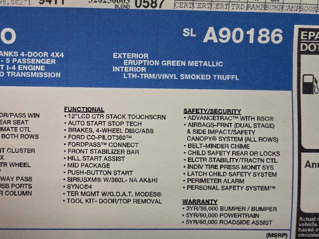 Certified 2025 Ford Bronco Outer Banks AWD/4WD image 29