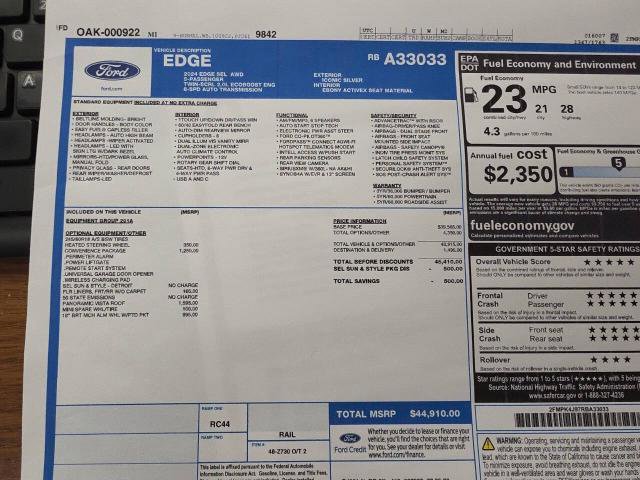 Certified 2024 Ford Edge SEL w/ Convenience Package AWD/4WD image 30