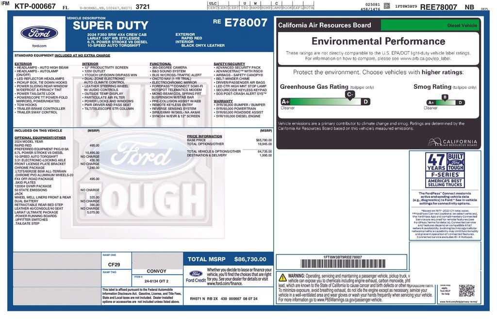 Certified 2024 Ford F350 Lariat w/ Lariat Ultimate Package AWD/4WD image 34