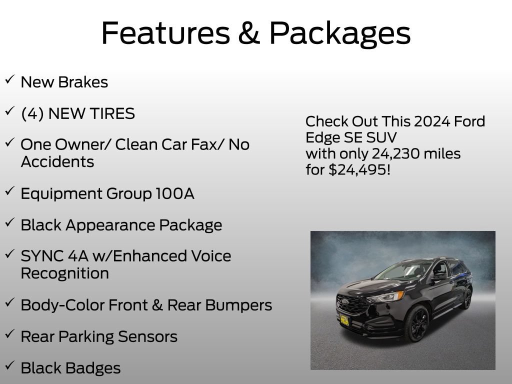 Certified 2024 Ford Edge SE w/ Black Appearance Package AWD/4WD image 4