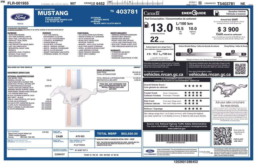 Certified 2026 Ford Mustang GT w/ GT Performance Package RWD image 24