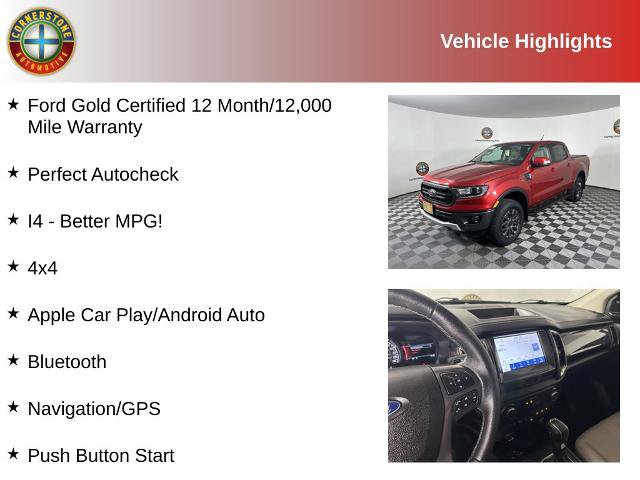 Certified 2021 Ford Ranger Lariat w/ Equipment Group 501A High AWD/4WD image 2