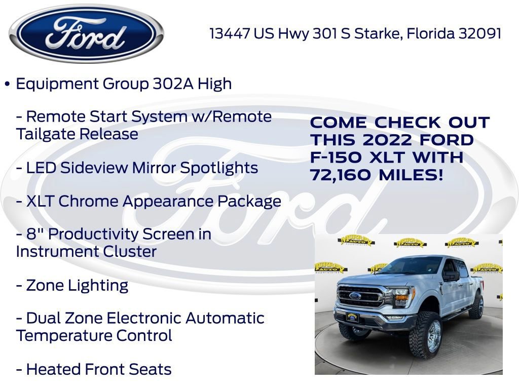 Certified 2022 Ford F150 XLT w/ Equipment Group 302A High image 22