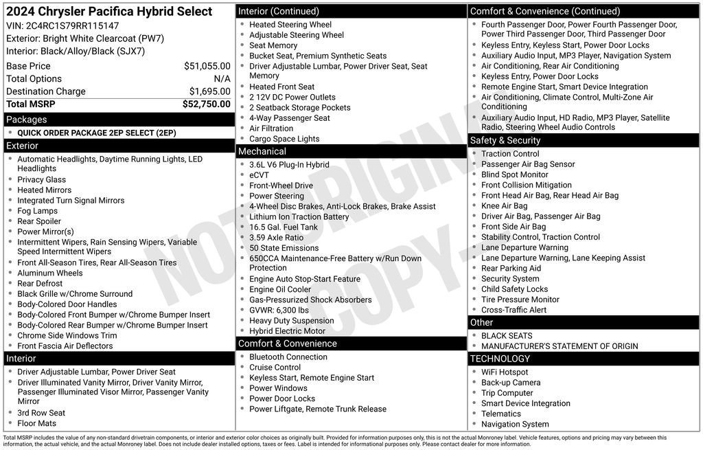Used 2024 Chrysler Pacifica Select image 26