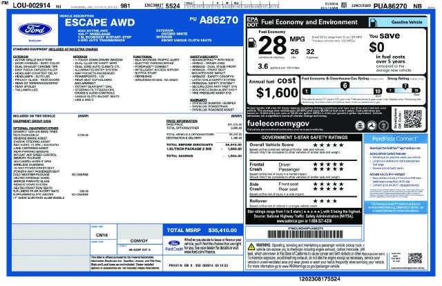 Certified 2023 Ford Escape Active w/ Tech Pack #2 AWD/4WD image 5