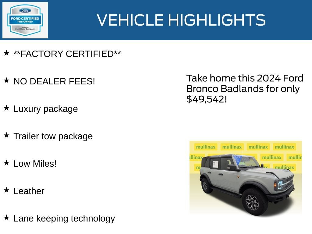 Certified 2024 Ford Bronco Badlands AWD/4WD image 12