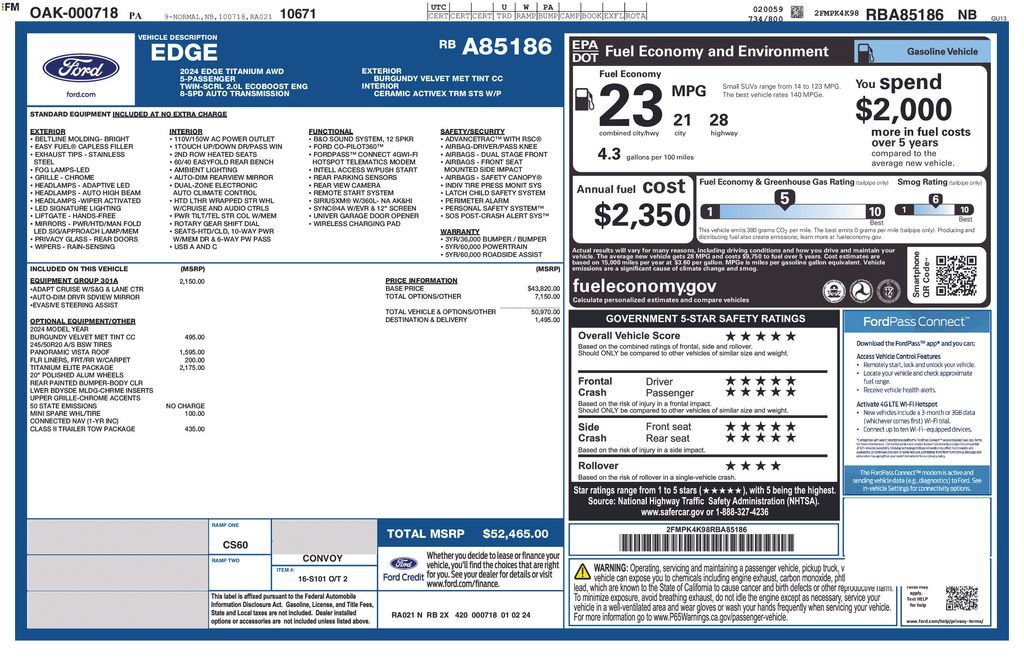 Certified 2024 Ford Edge Titanium w/ Titanium Elite Package AWD/4WD image 29