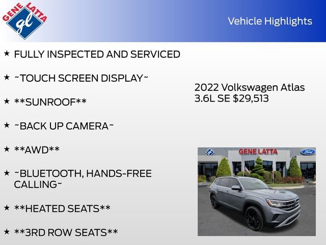 Used 2022 Volkswagen Atlas SE AWD/4WD image 34