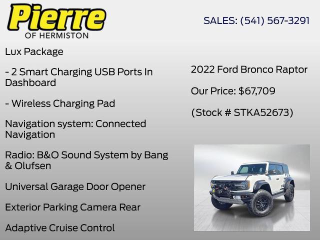 Certified 2022 Ford Bronco Raptor AWD/4WD image 12