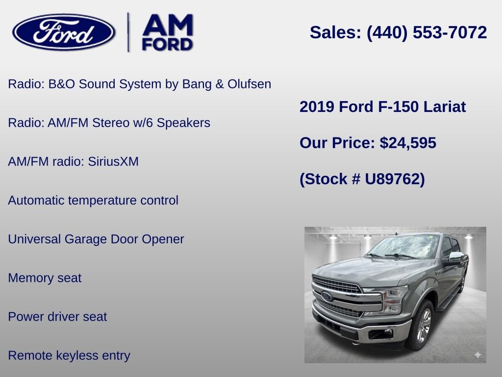 Certified 2019 Ford F150 Lariat w/ Equipment Group 502A Luxury AWD/4WD image 30