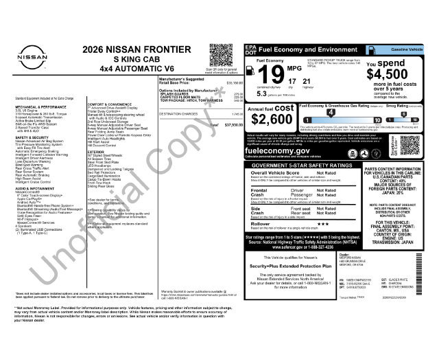 Used 2026 Nissan Frontier S w/ Tow Package AWD/4WD image 35