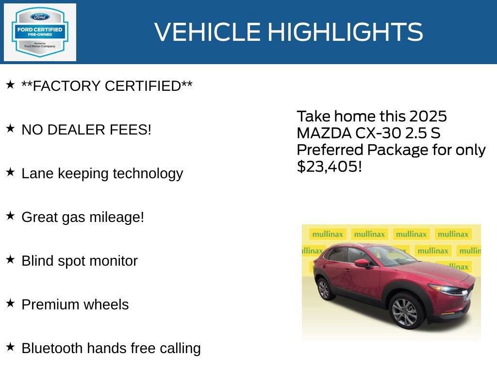 Used 2025 MAZDA CX-30 AWD 2.5 S w/ Preferred Package image 17