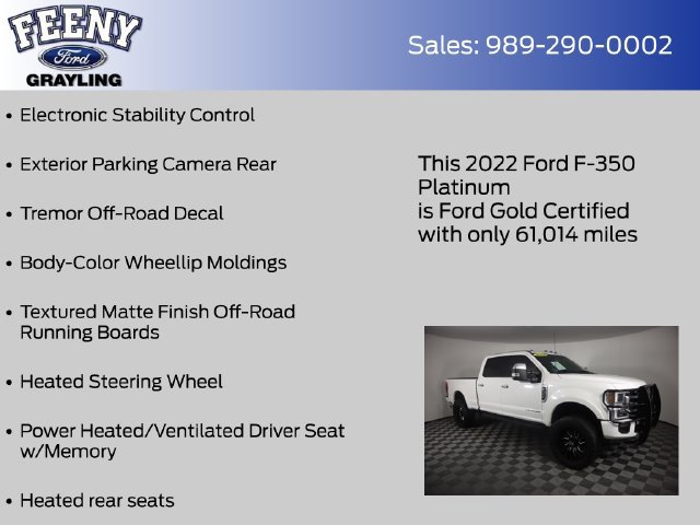 Certified 2022 Ford F350 Platinum w/ Tremor Off-Road Package AWD/4WD image 20