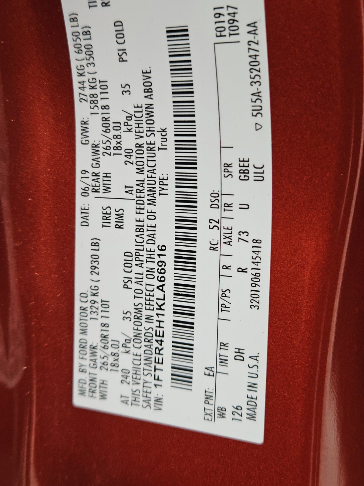 Certified 2019 Ford Ranger Lariat w/ Equipment Group 501A Mid image 35