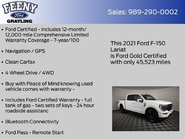 Certified 2021 Ford F150 Lariat w/ Equipment Group 502A High AWD/4WD image 5