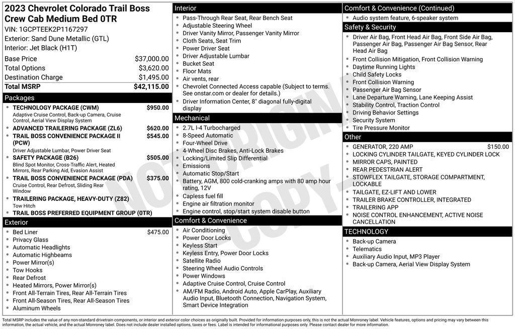 Used 2023 Chevrolet Colorado Trail Boss w/ Technology Package image 10