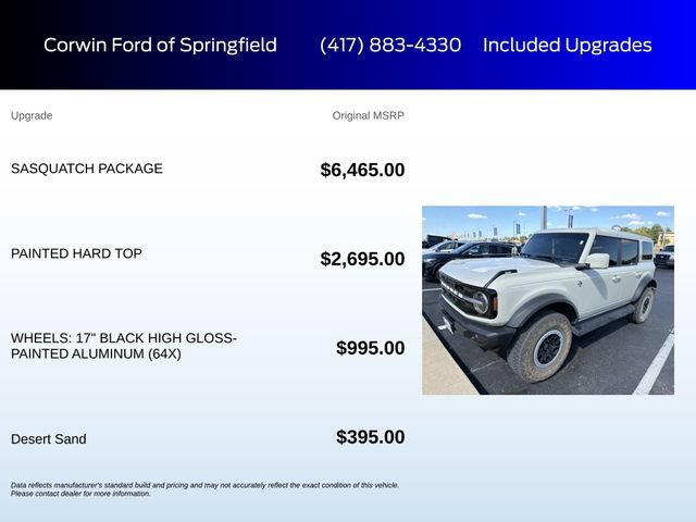 Certified 2025 Ford Bronco Outer Banks w/ Sasquatch Package AWD/4WD image 6
