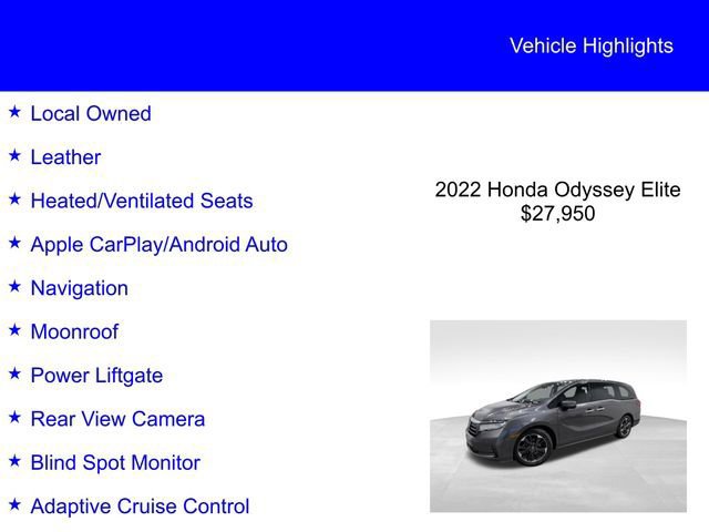 Used 2022 Honda Odyssey Elite image 6