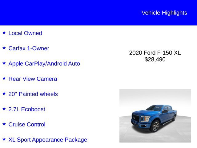 Certified 2020 Ford F150 XL w/ Equipment Group 101A Mid RWD image 2