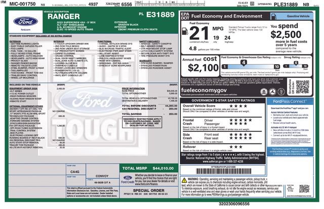 Certified 2023 Ford Ranger XLT w/ Equipment Group 302A High AWD/4WD image 3