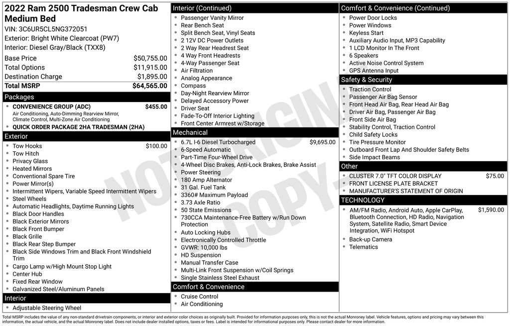 Used 2022 RAM 2500 Tradesman w/ Convenience Group image 31