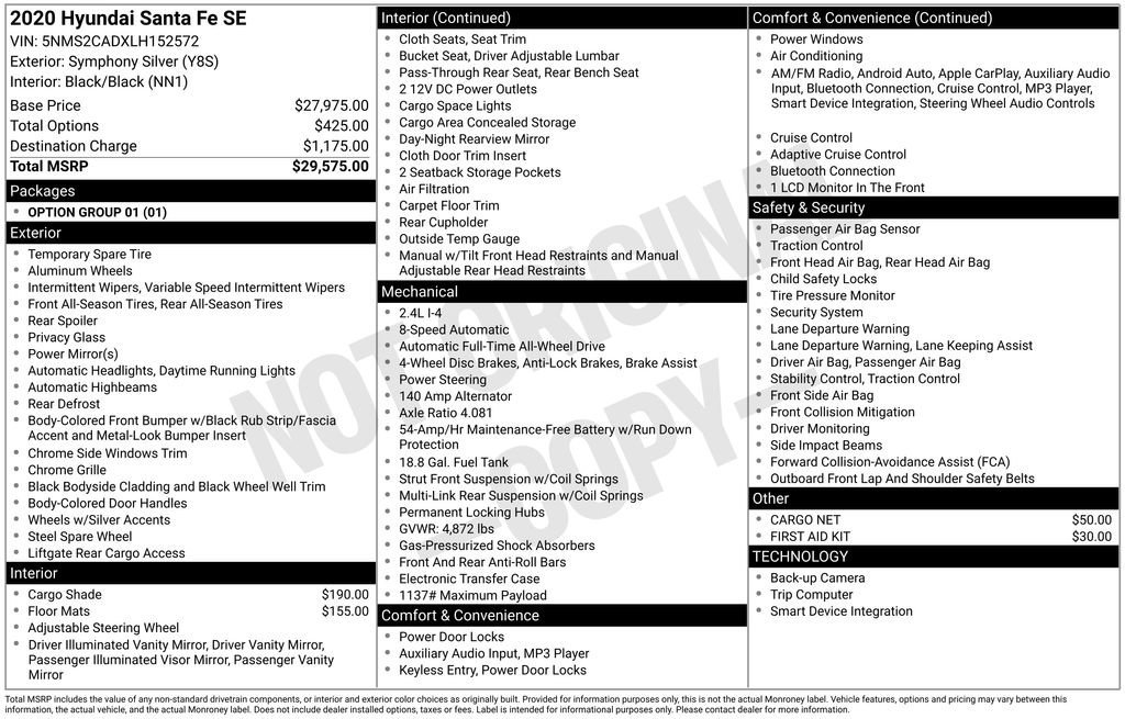 Used 2020 Hyundai Santa Fe SE image 8