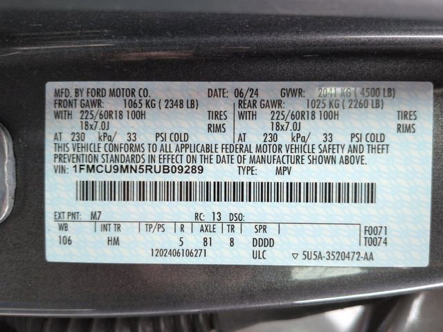 Certified 2024 Ford Escape ST-Line w/ Tech Pack #1 image 25