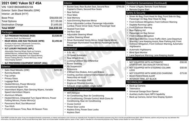 Used 2021 GMC Yukon SLT w/ SLT Premium Package image 2