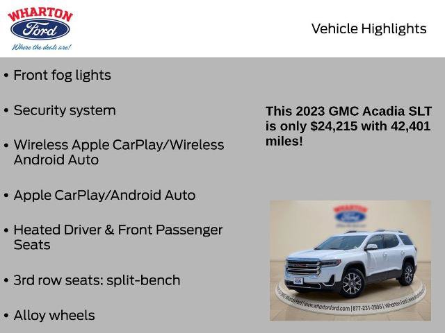 Used 2023 GMC Acadia SLT FWD image 15