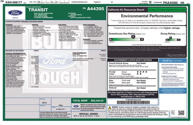 Certified 2023 Ford Transit 350 148 High Roof Extended w/ Load Area Protection Package RWD image 2
