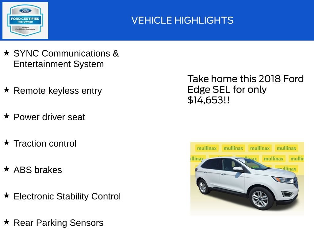 Certified 2018 Ford Edge SEL FWD image 18