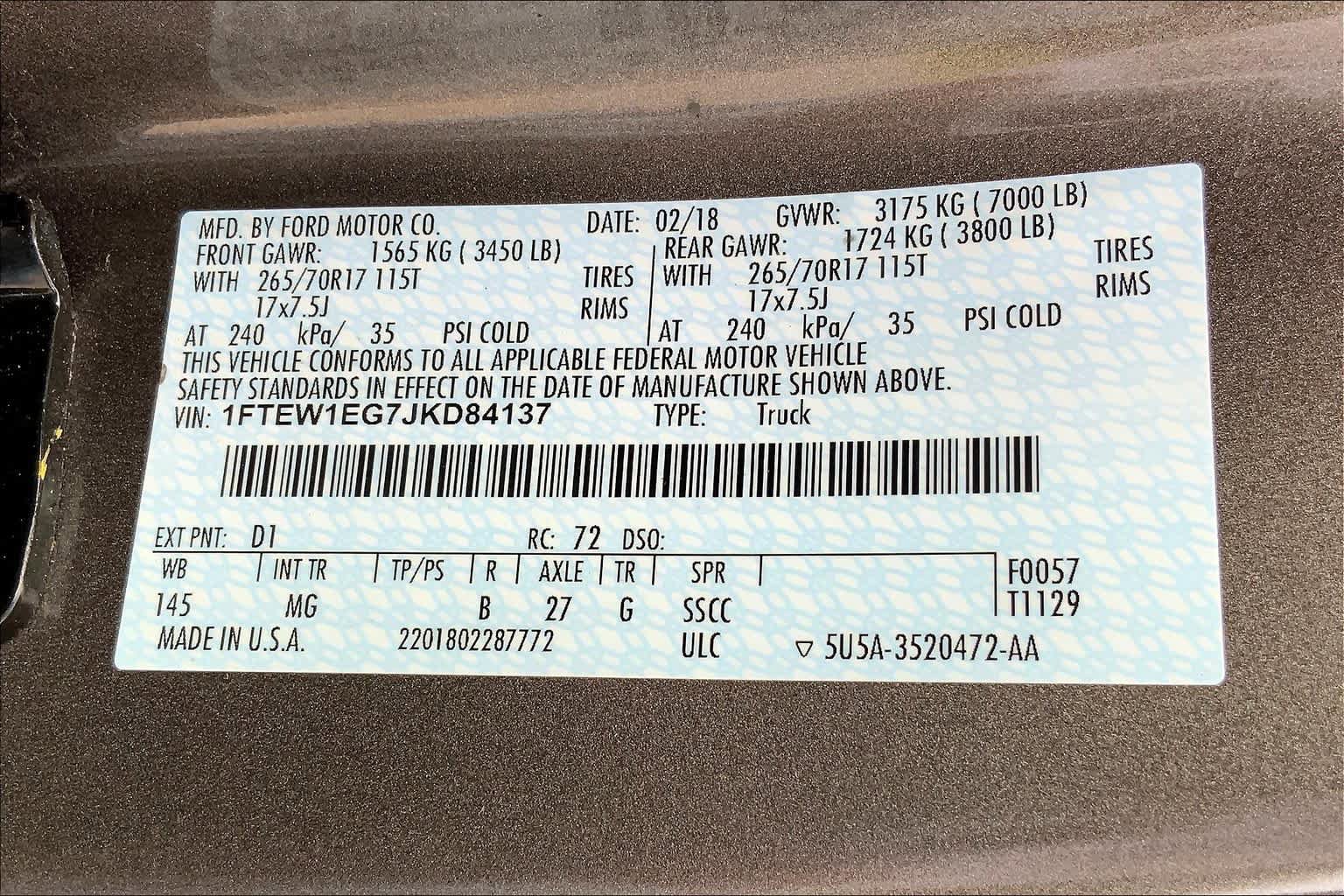 Certified 2018 Ford F150 XLT AWD/4WD image 34