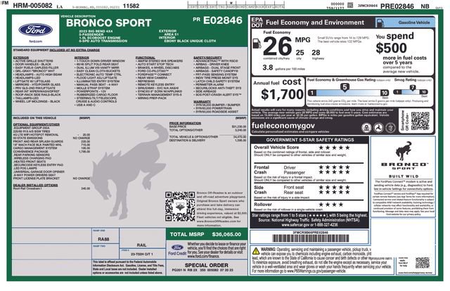 Certified 2023 Ford Bronco Sport Big Bend w/ Convenience Package AWD/4WD image 5
