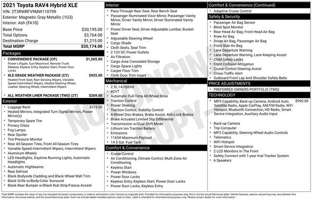 Used 2021 Toyota RAV4 XLE w/ Convenience Package AWD/4WD image 37