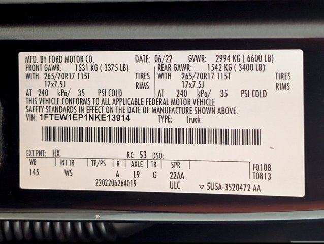 Certified 2022 Ford F150 XL w/ Equipment Group 101A High AWD/4WD image 27