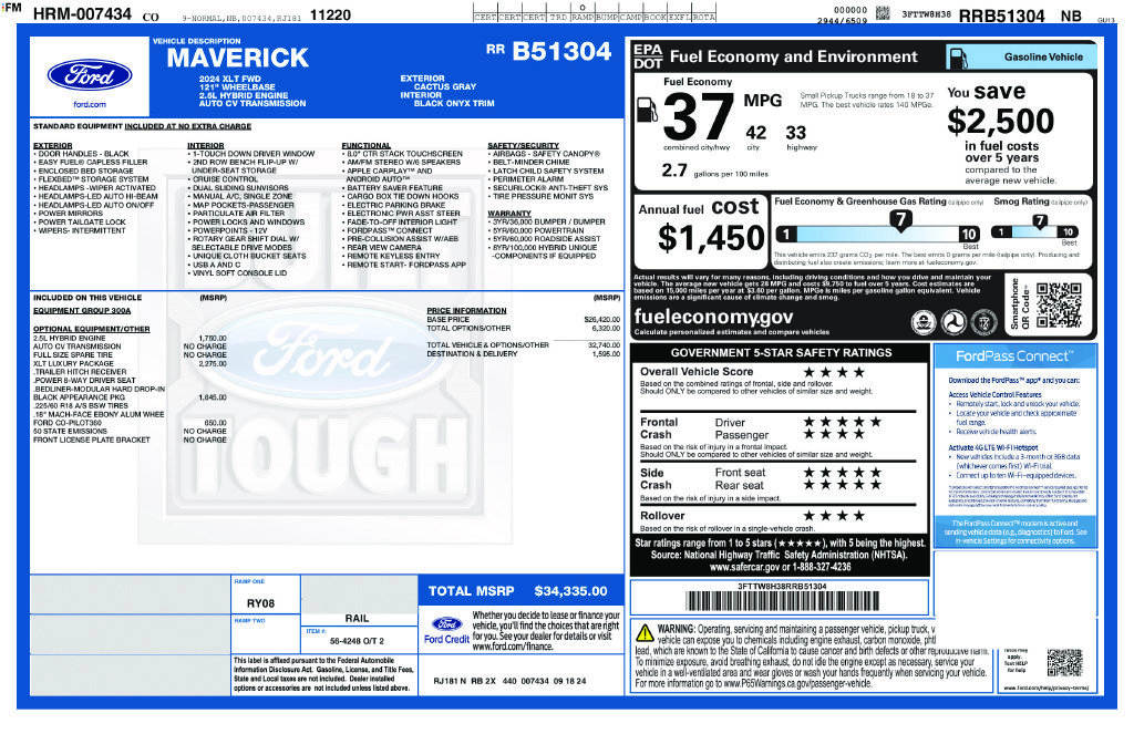 Certified 2024 Ford Maverick XLT w/ XLT Luxury Package FWD image 6