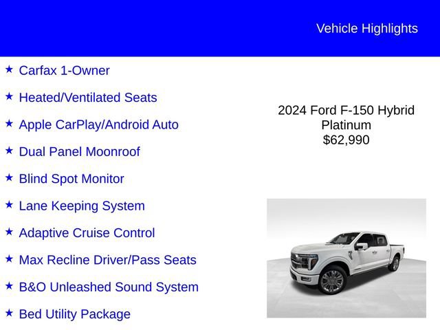 Certified 2024 Ford F150 Platinum w/ Equipment Group 703A Plus AWD/4WD image 2