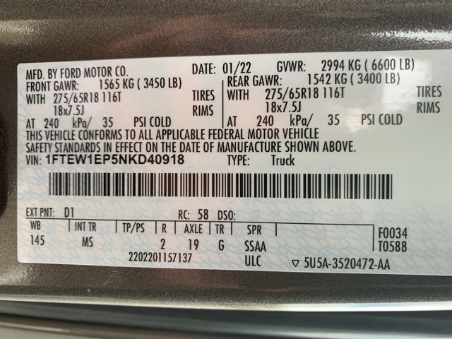 Certified 2022 Ford F150 XLT w/ Equipment Group 302A High AWD/4WD image 19