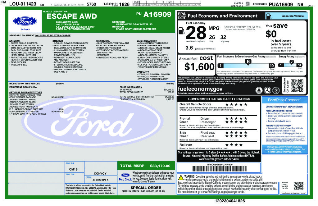 Certified 2023 Ford Escape Active AWD/4WD image 24